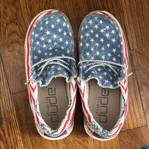Hey Dude Kids' Blue and Red Star Shoes